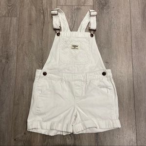 3/$20 OshKosh White Denim Overall Shorts - Kid Size 7